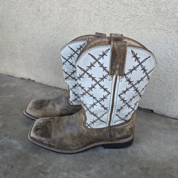 Twisted X Boots Western Cowboy Kids Bomber White Sz 2M - Picture 1 of 9